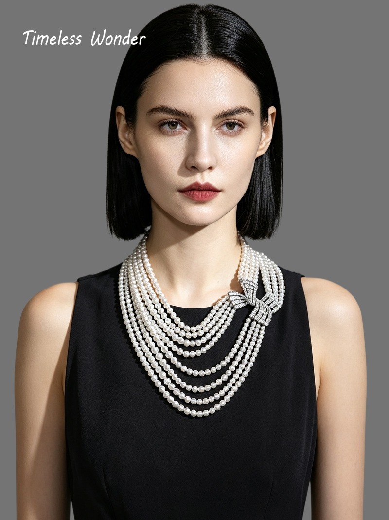 Vintage Fashion Runway - Kalung Pernyataan Geometris Kristal Zirkon Mewah
