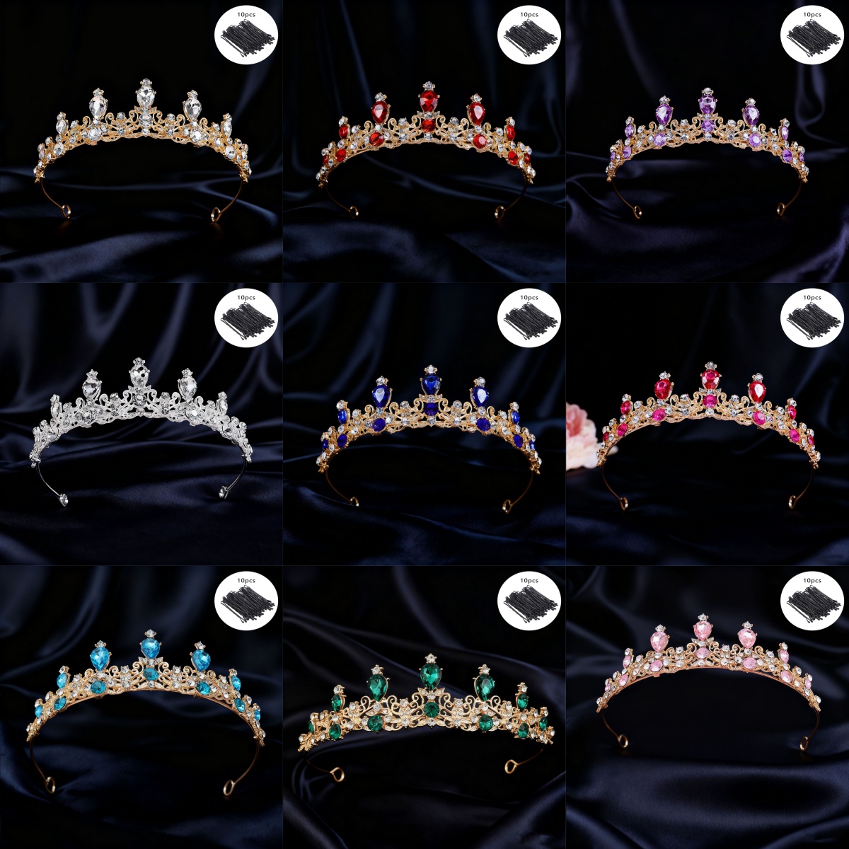 Vintage Fashion Women - Tiara Pengantin Mahkota Ratu Berlian Imitasi