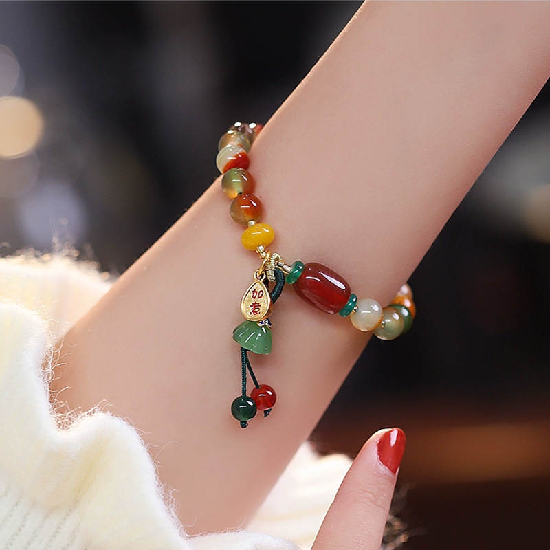 Vintage Fashion Accessories - Gelang Manik-manik Warna-warni Gaya Cina Baru
