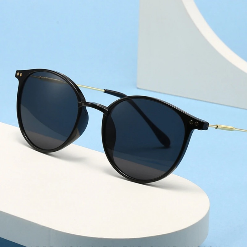 Vintage Fashion Luxury - Kacamata Hitam Vintage Bulat Baru Kacamata