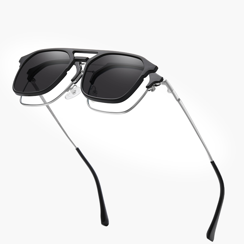 Vintage Fashion Glasses - Kacamata Hitam Polarisasi Clip On Pria