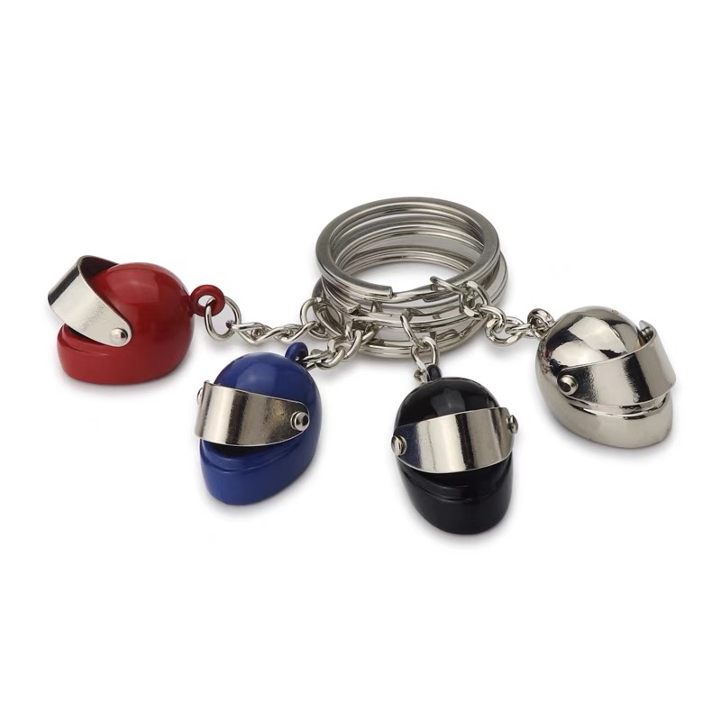 Vintage Fashion Ornaments - Gantungan kunci helm motor Mini kreatif,