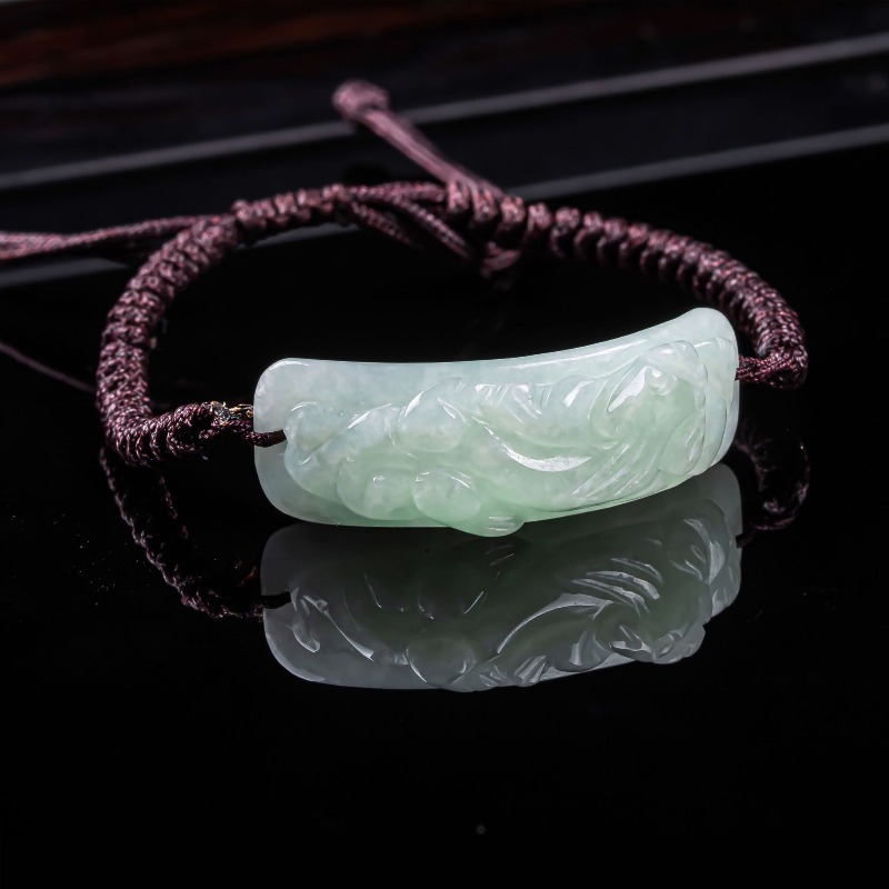 Vintage Fashion Accessories - Gelang Giok Burma Pixiu Ukiran Rajutan