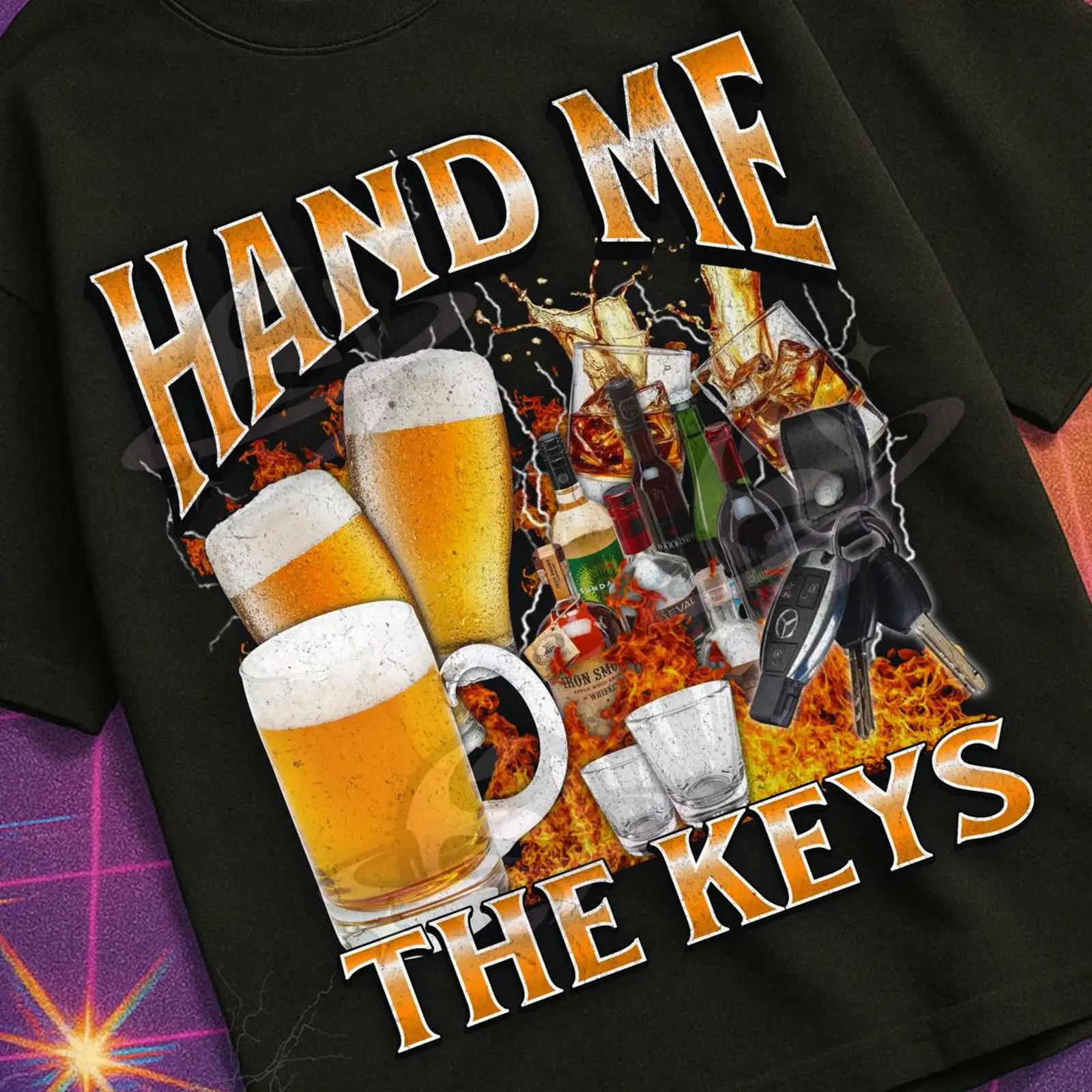 Vintage Fashion Gen Z - Kaos Meme Bir Alkohol Lucu Hand