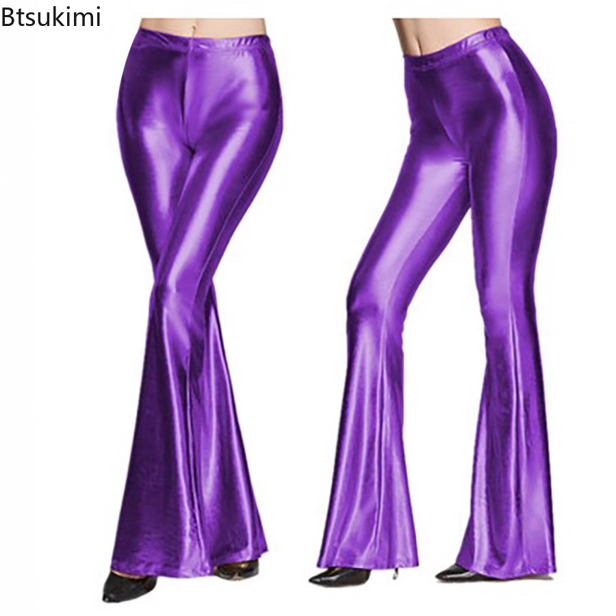 Wide Leg Trouser 70S - Celana Wanita Model Bell Bottom Mengkilap
