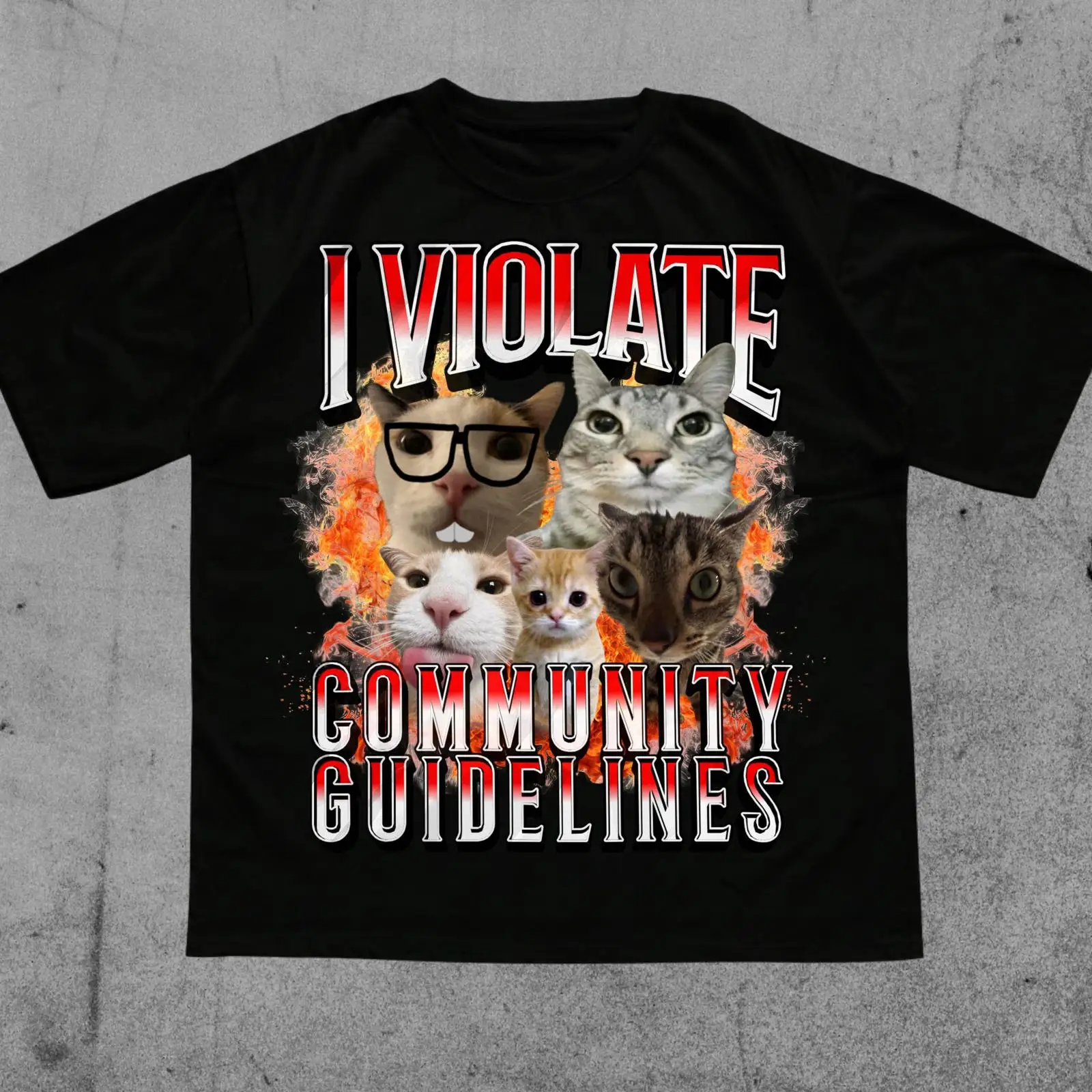 Vintage Fashion Gen Z - Saya Melanggar Aturan Komunitas Cursed Cat