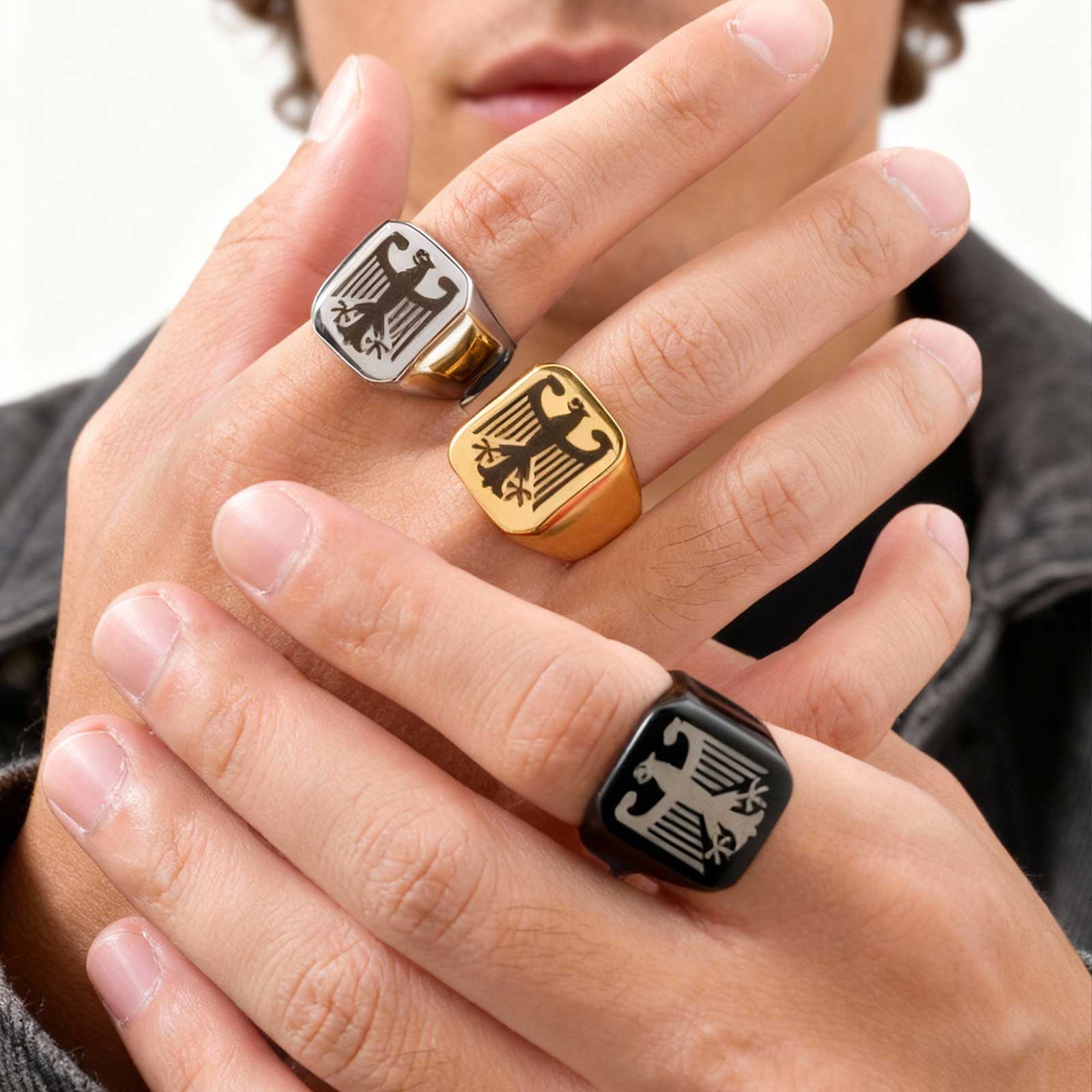 Vintage Fashion Rings - Cincin Elang Terbang Kustom, Cincin Totem