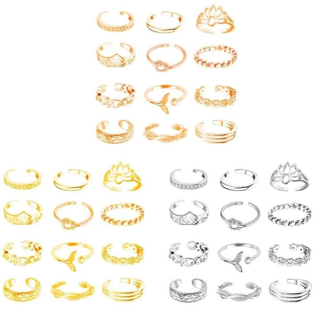 Vintage Fashion Rings - Aksesoris Kaki Pantai Alloy, Perhiasan Fashion