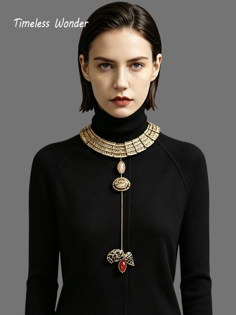 Vintage Fashion Runway - Kalung Rumbai Kaca Geo Mewah yang
