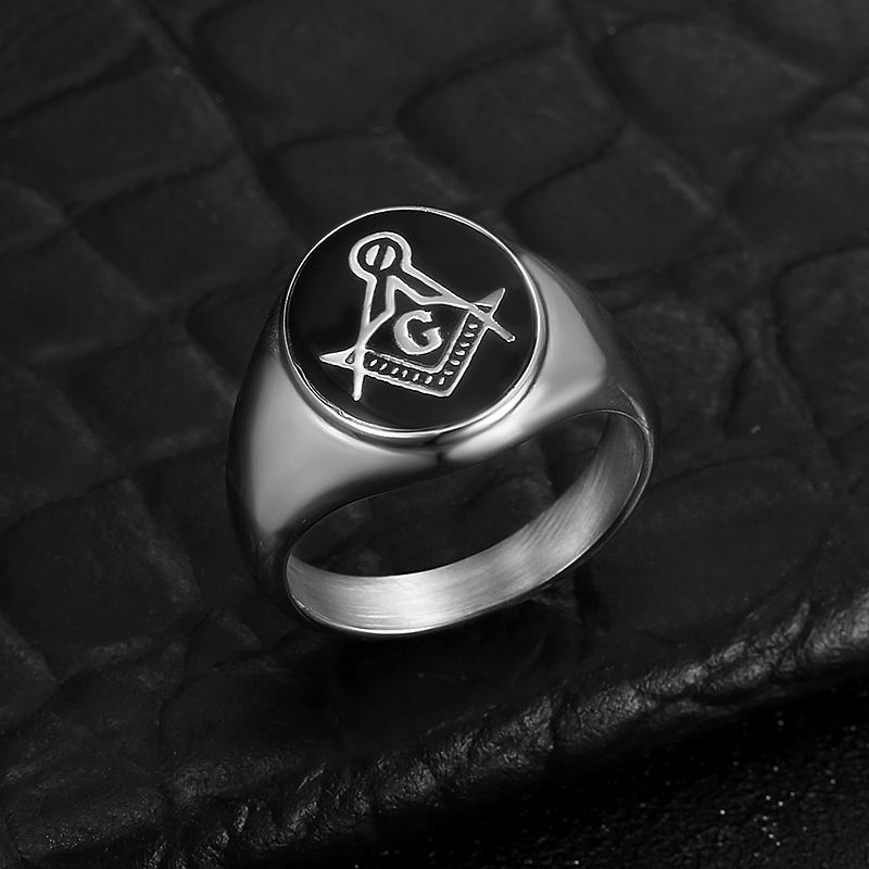 Cincin Freemason Bulat Pria Vi - Vintage Fashion Rings ulasan dan harga