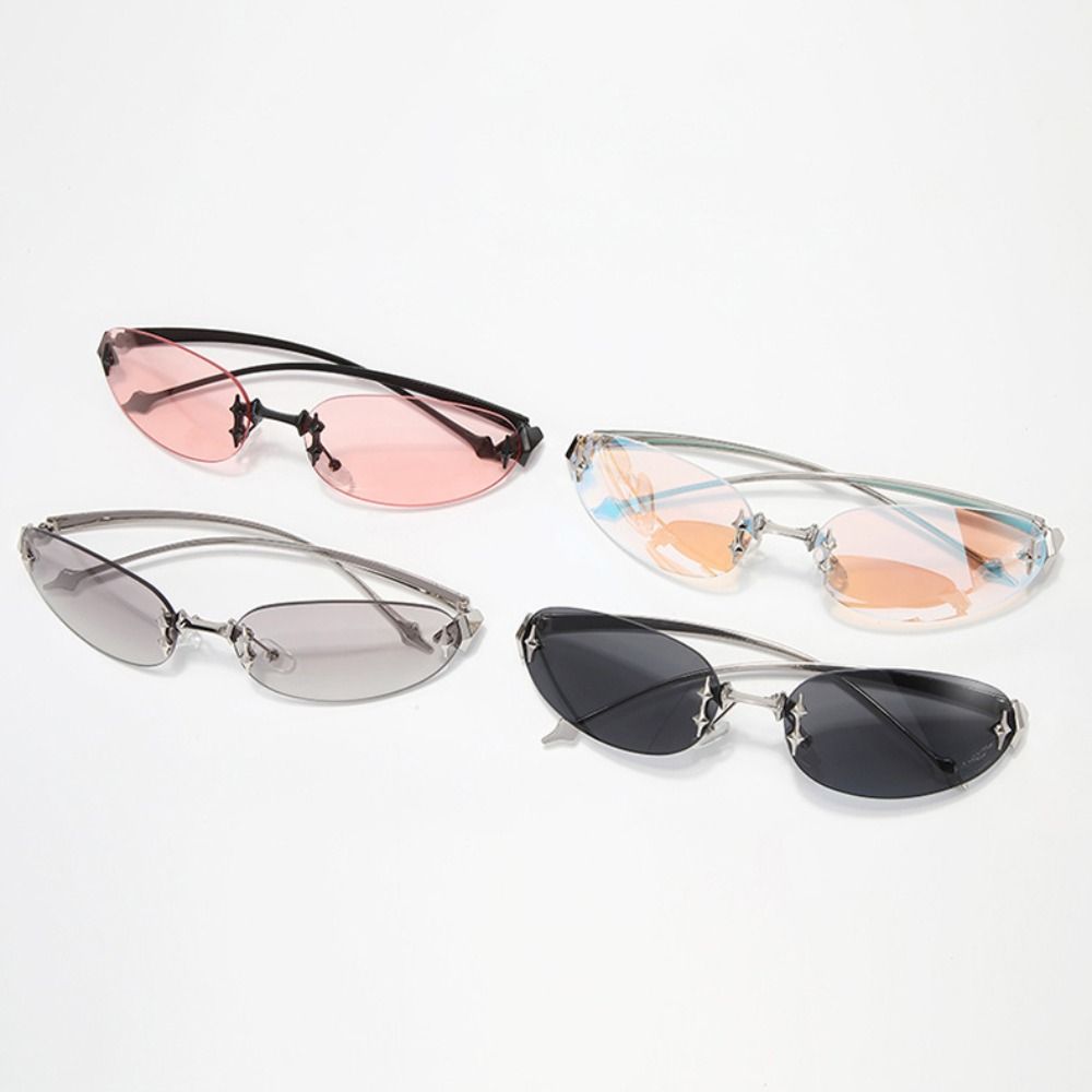 Kacamata Hitam Tanpa Bingkai G - Vintage Fashion Style Female ulasan dan harga