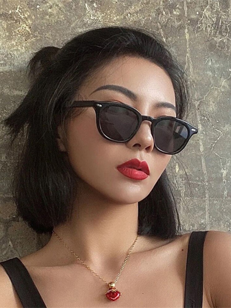 Kacamata Hitam Bulat Kecil Bar - Vintage Fashion Glasses ulasan dan harga