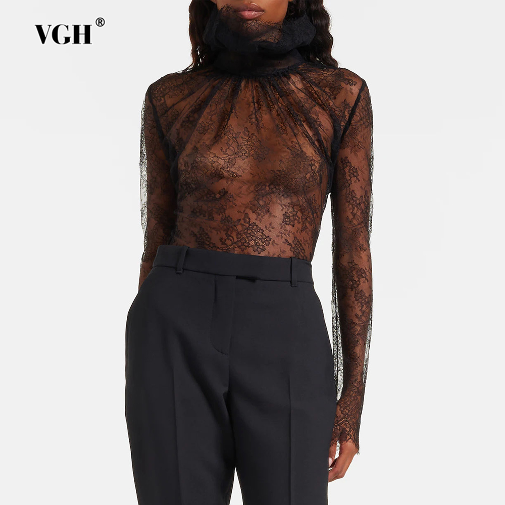VGH Blus Pelangsing Renda Soli - Vintage Fashion Style Female ulasan dan harga