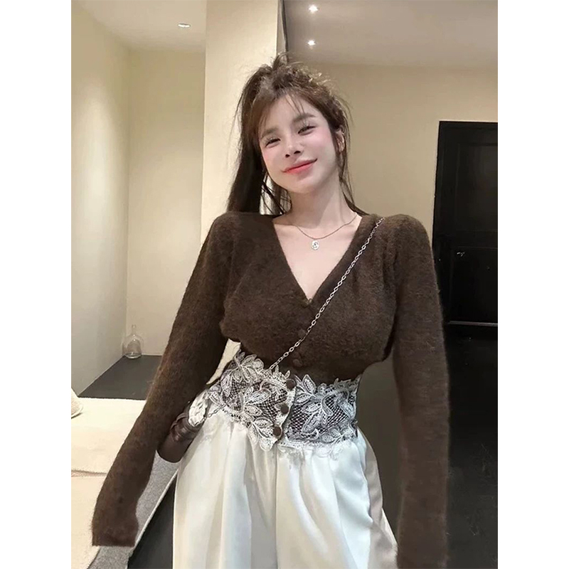 Kardigan Rajut Renda Wanita El - Crop Cardigan Vintage ulasan dan harga