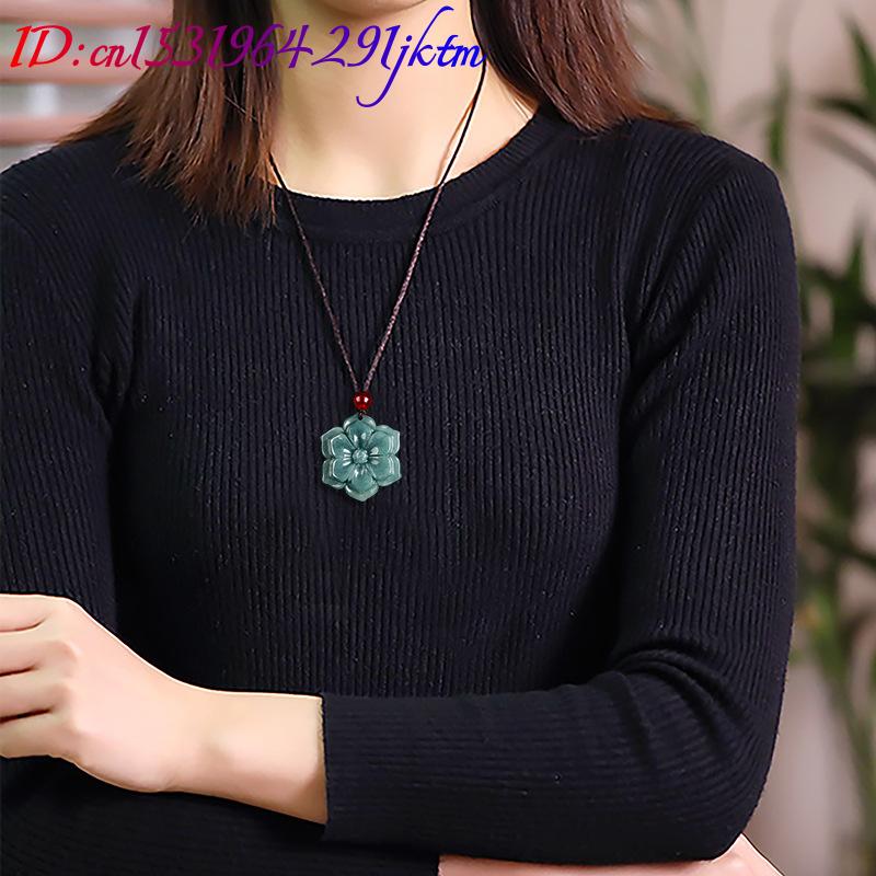 Kalung Liontin Bunga Giok Burm - Vintage Fashion Accessories ulasan dan harga