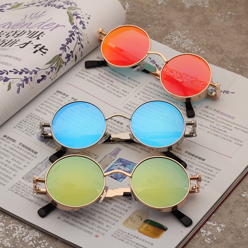 Kacamata Steampunk Logam Pria  - Vintage Fashion Glasses ulasan dan harga