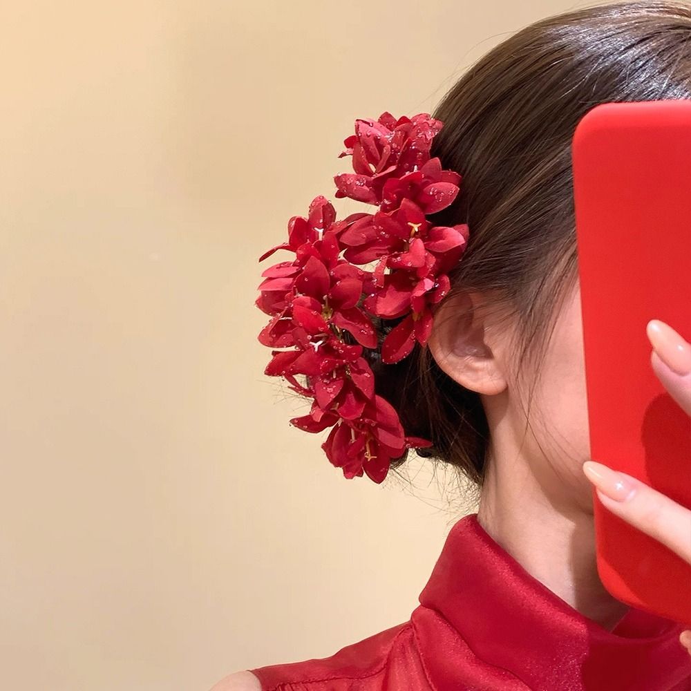 Jepit Rambut Bunga Mawar Merah - Vintage Fashion Ornaments ulasan dan harga