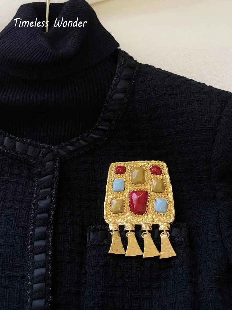 Bros Pin Retro Geo Timeless Wo - Vintage Fashion Runway ulasan dan harga