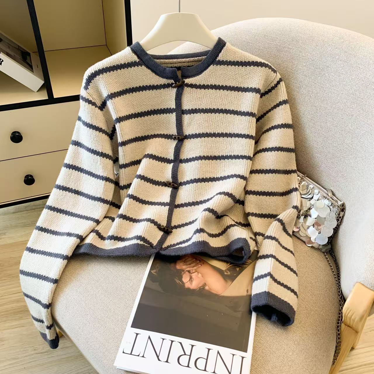 Sweter Kardigan Kerah O Bergar - Crop Cardigan Vintage ulasan dan harga