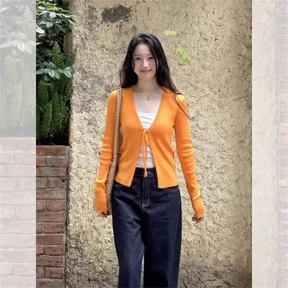 Kardigan Rajut Tipis Lengan Pa - Crop Cardigan Vintage ulasan dan harga
