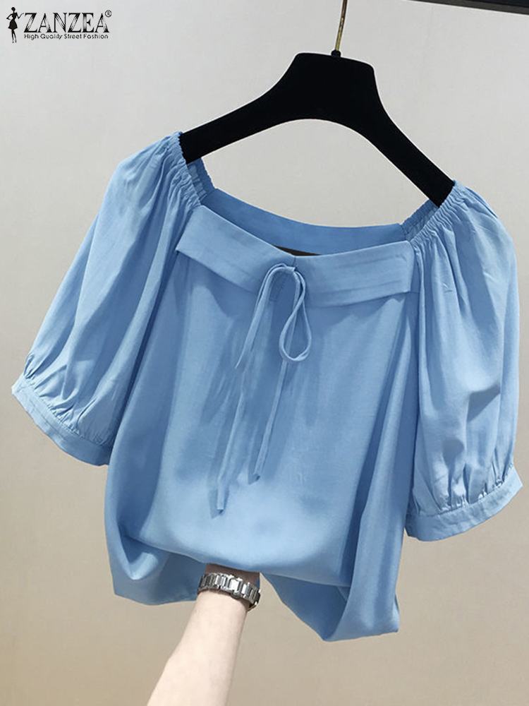 ZANZEA blus kasual kerah perse - Vintage Fashion Style Female ulasan dan harga