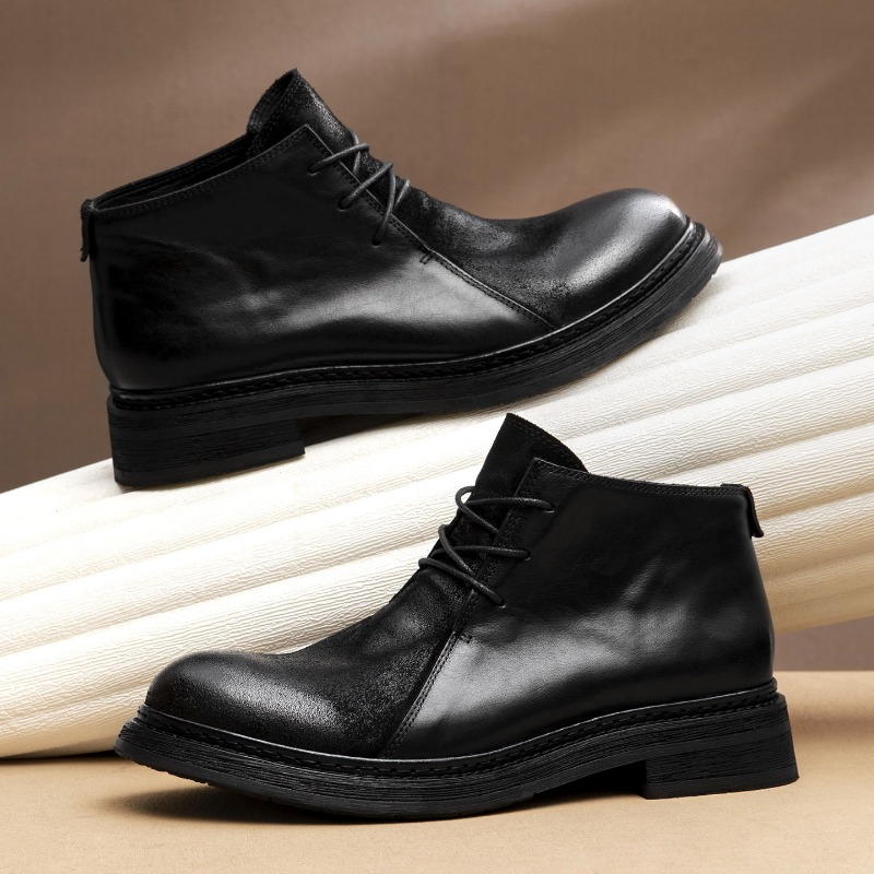 Sepatu Bot Kulit Asli Pria Vin - Vintage Fashion Luxury ulasan dan harga