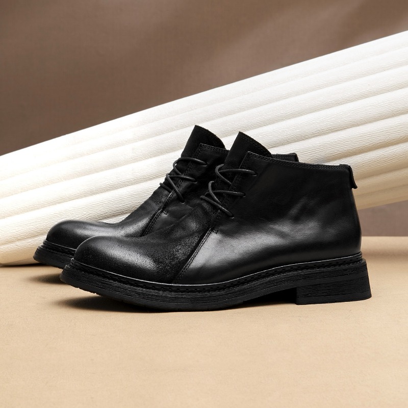 Sepatu Bot Kulit Asli Pria Vin - Vintage Fashion Luxury ulasan dan harga