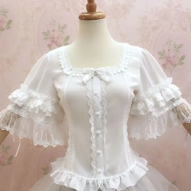 Blus Gaya Lolita Y2K Vintage W - Vintage Fashion Style Female ulasan dan harga