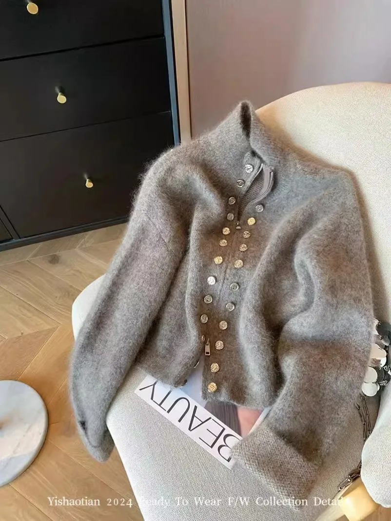 Jumper Musim Dingin Wanita, ka - Crop Cardigan Vintage ulasan dan harga