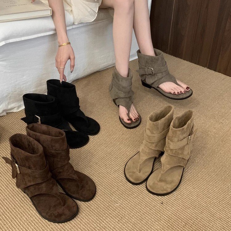 Sepatu Bot Peep Toe Wanita Mus - Vintage Fashion Luxury ulasan dan harga