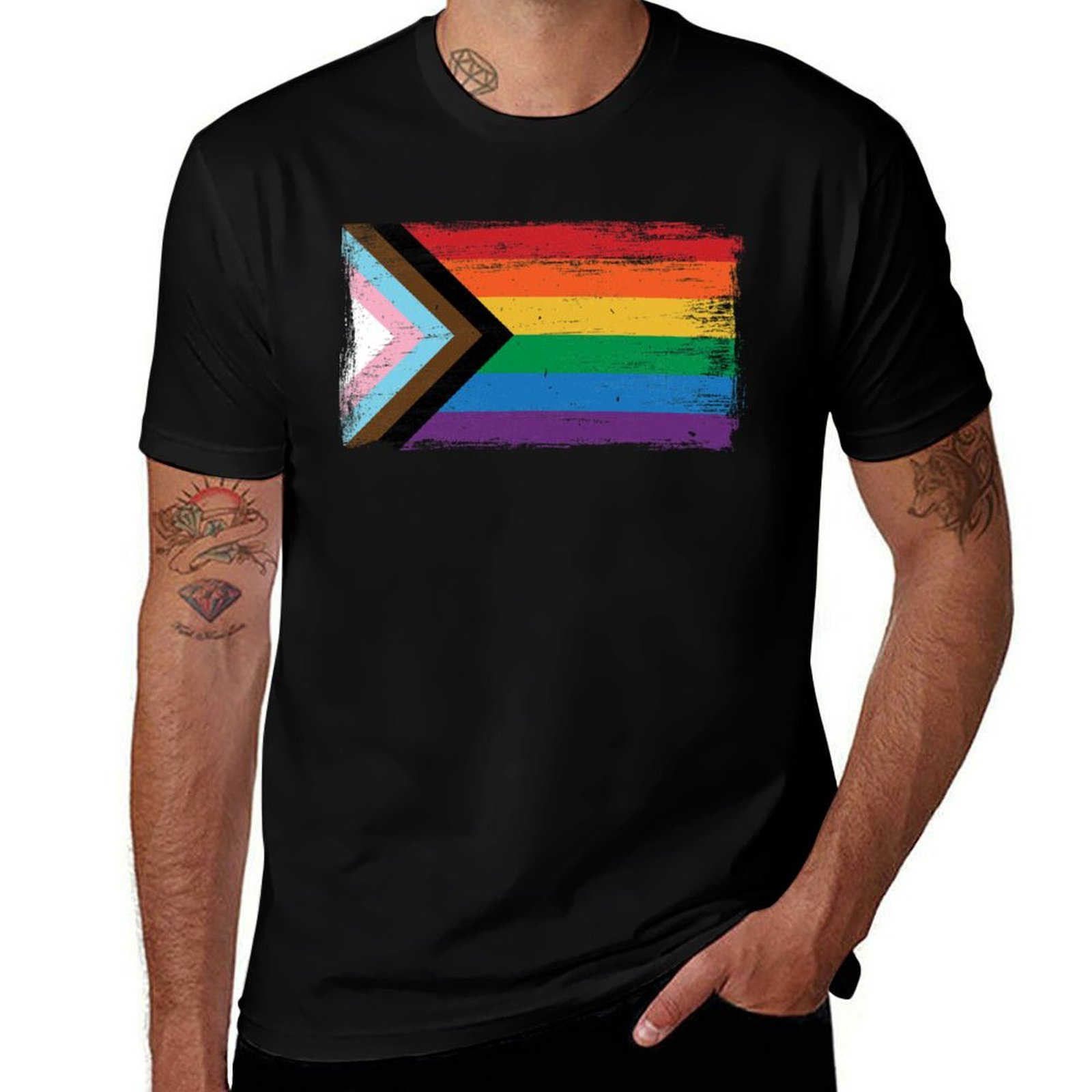 LGBTQ - Progress Pride Flag -  - Vintage Queer Fashion ulasan dan harga