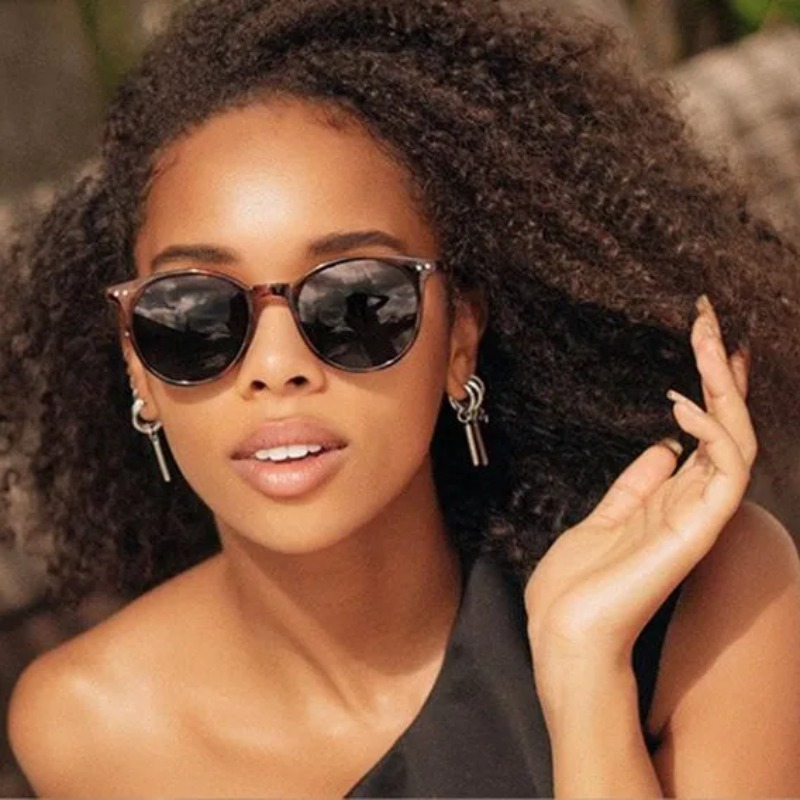 Kacamata Hitam Bulat Fashion V - Vintage Fashion Glasses ulasan dan harga
