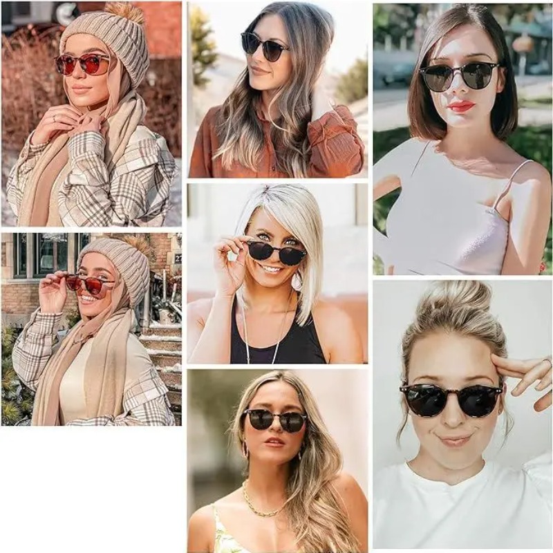Kacamata Hitam Bulat Fashion V - Vintage Fashion Glasses ulasan dan harga