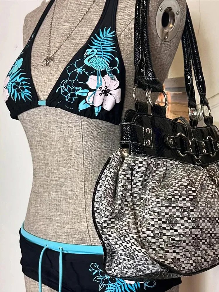 Vintage Bunga Cetak Manis Set  - Vintage Fashion Style Female ulasan dan harga