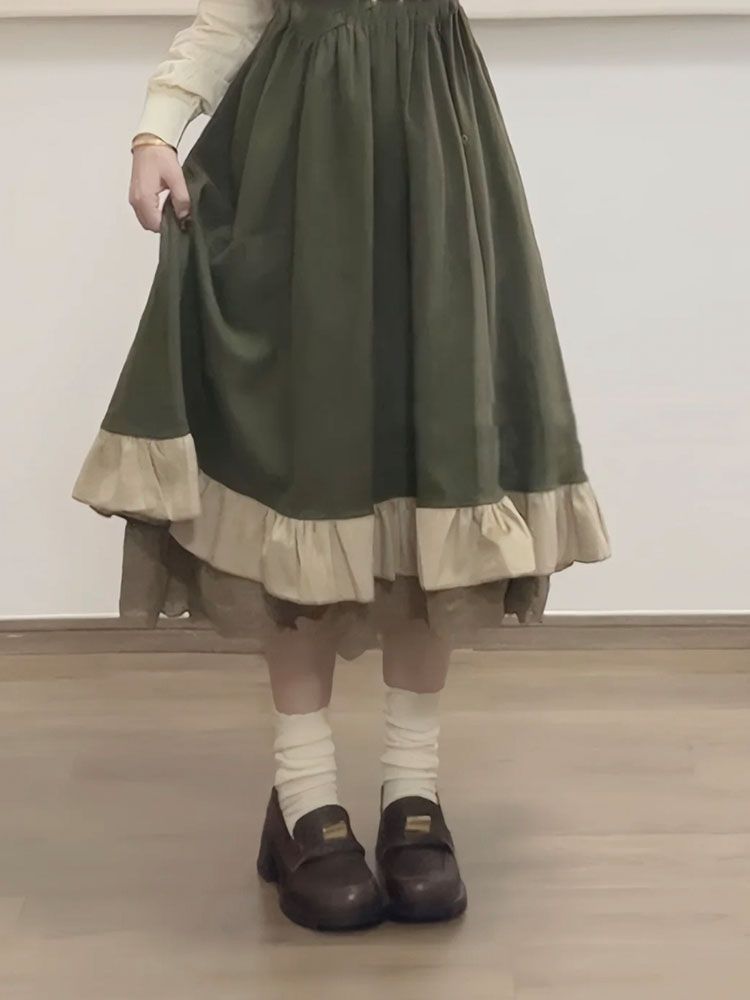 Gaun Tali Desain Lolita Preppy - Vintage Fashion Style Female ulasan dan harga