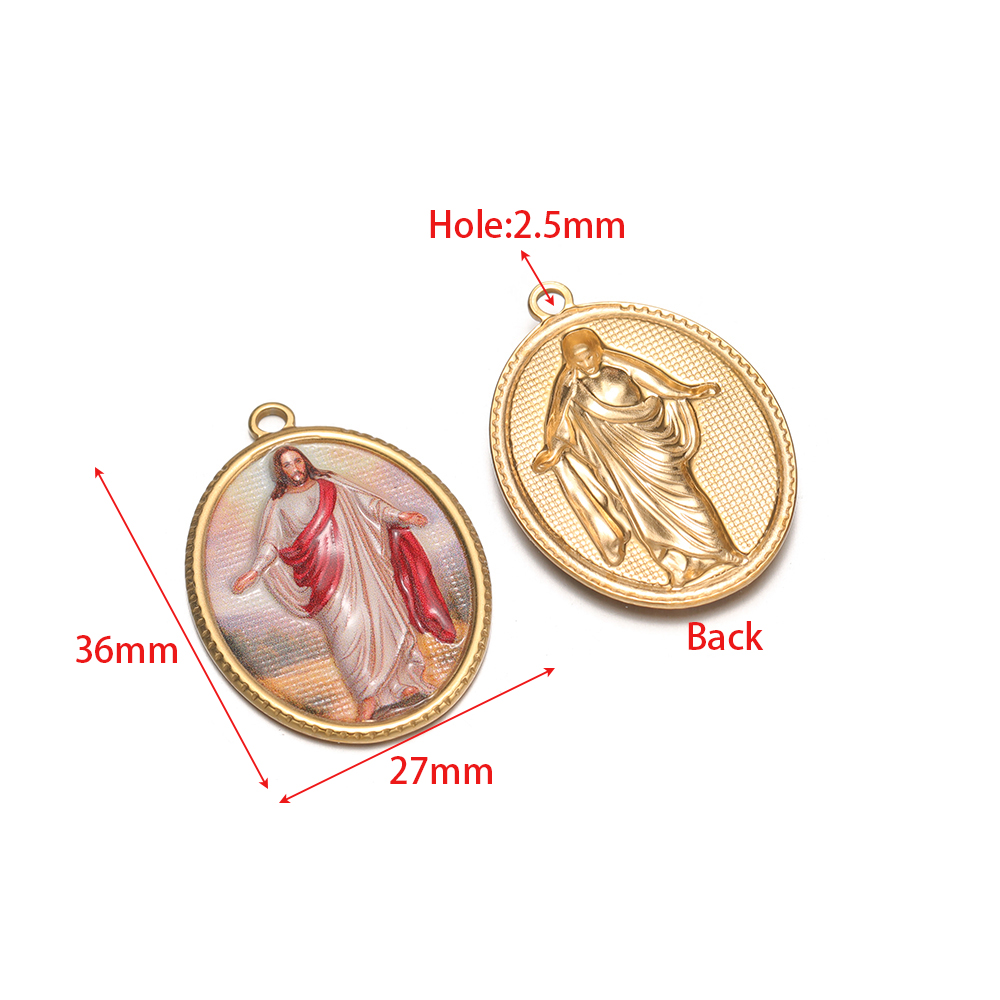 4Pcs Liontin Oval Religius Bah - Vintage Fashion Accessories ulasan dan harga